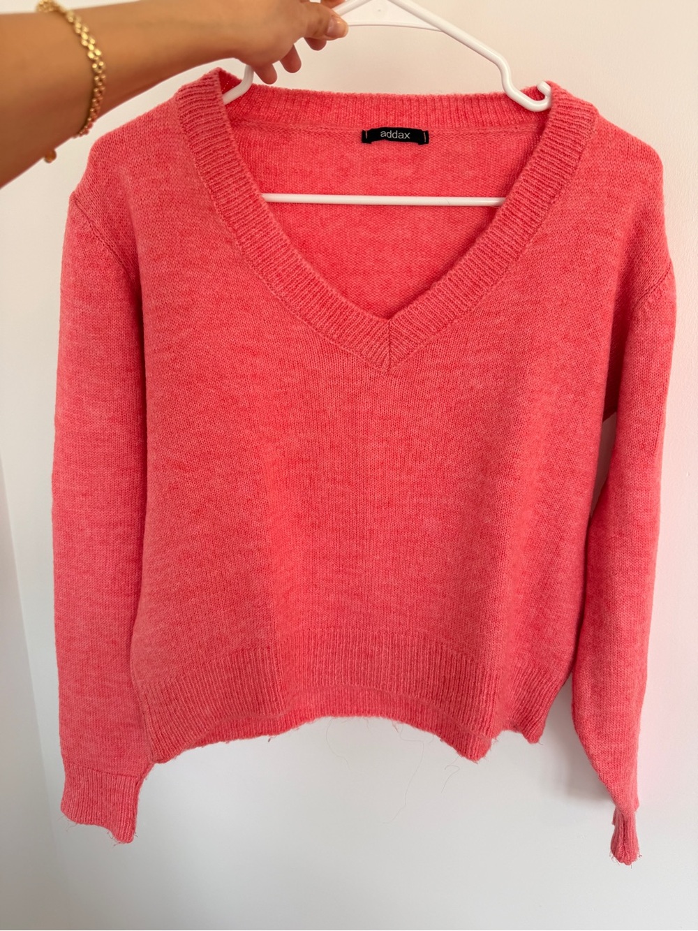 Pink V-Neck Women's Sweater
